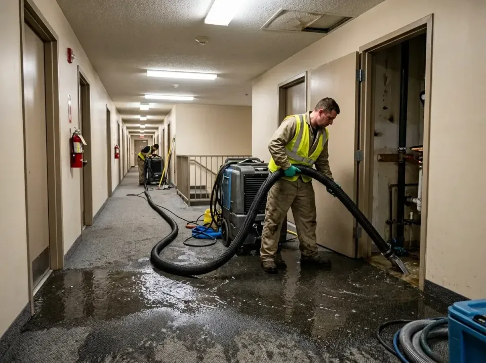 multi-unit-apartment-hallway-f-005 — frequently asked questions, Emergency Burst Pipe Water Extraction & Removal in McSherry…